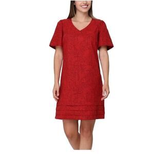 Nicole Miller Women's Linen Blend Dress Red Size XXL NWT